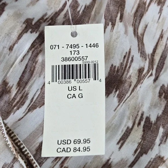 Aerie Women Dress L Brown Geometric Slit Maxi Bohemian Embroidered - Picture 3 of 10